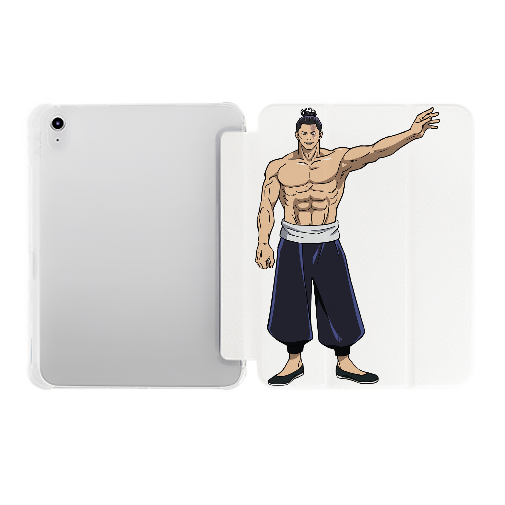 （画像用） 呪術廻戦 Jujutsu Kaisen IPad ケース ペン収納付き 三つ折りスタンド PUレザー×シリコン 対応機種9.5/10.5/10.9インチ